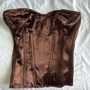 silk brown corset